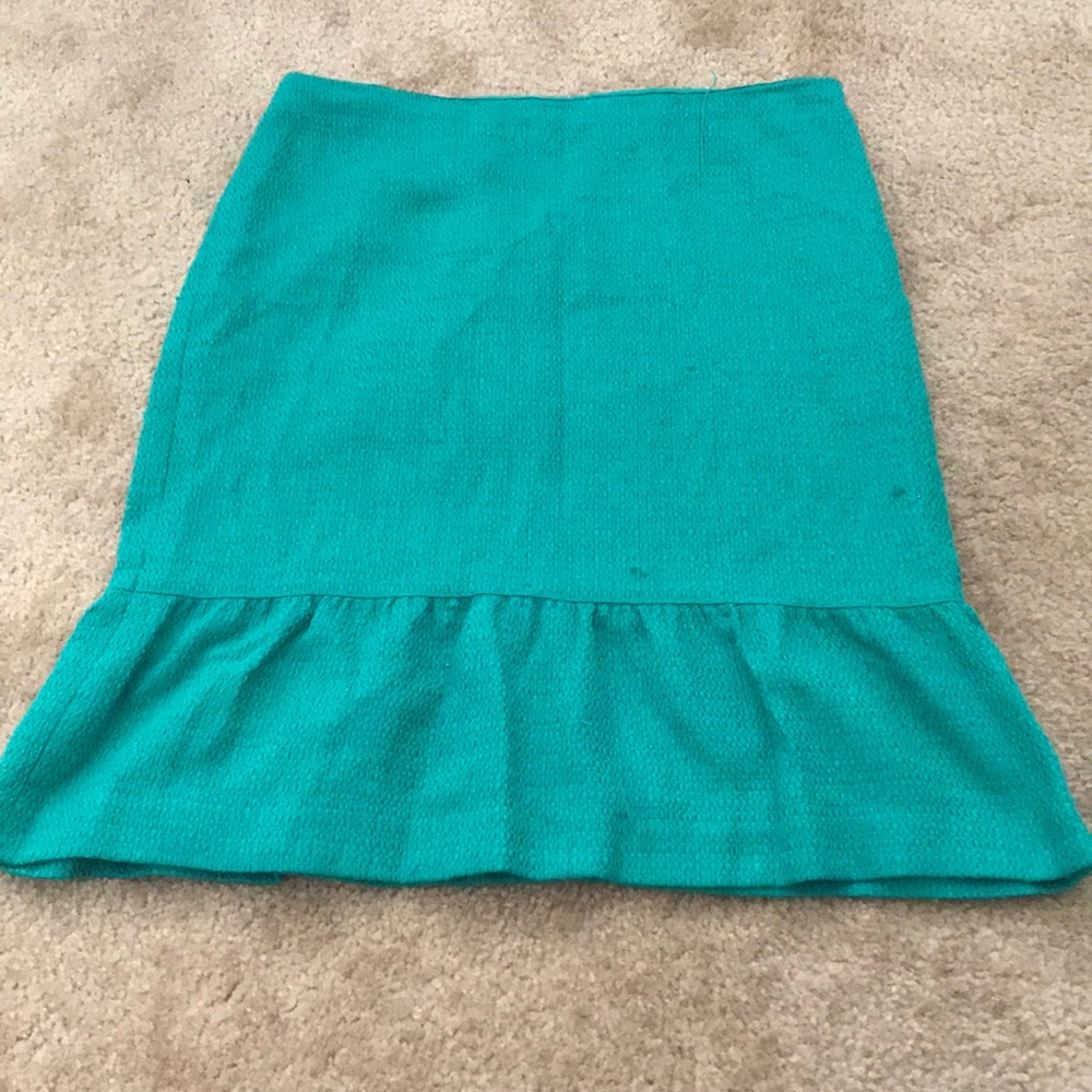 Teal peplum skirt